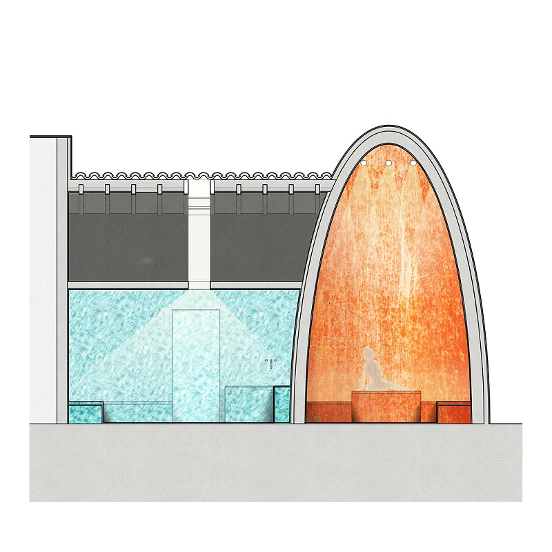 億伽泉溫設計│土耳其浴室：通過設計形狀的增強，使體驗變得感性